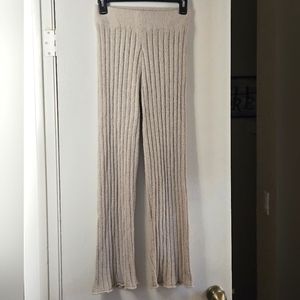 Woven knit slim flare lounge pants